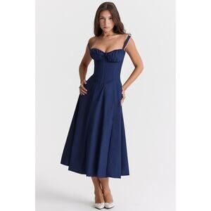 House of CB CARMEN French Navy Bustier Sundress
